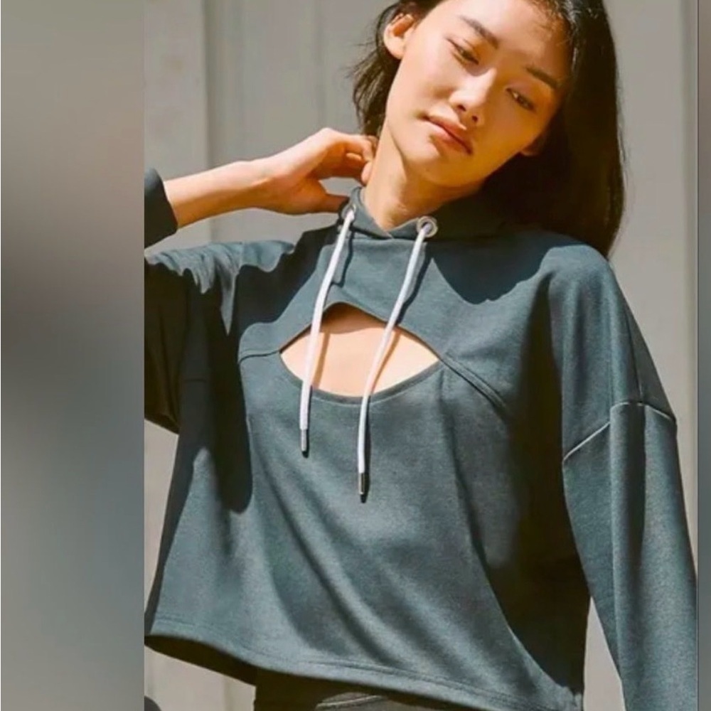 Daily Practice Anthropologie Black Key Hole Sweatshirt